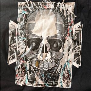 Robert Graham Skull Geometric Graphic Tee | Artist Series | Black | Size 4XL